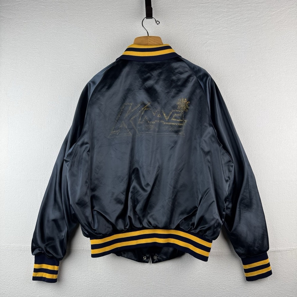 70's-80's Vtg KNAC 105.5‎ FM Long Beach CA Satin Jacket Large Pure Rock Made USA